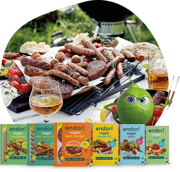 Überarbeitetes endori veggie Grillsortiment Überarbeitetes endori veggie Grillsortiment