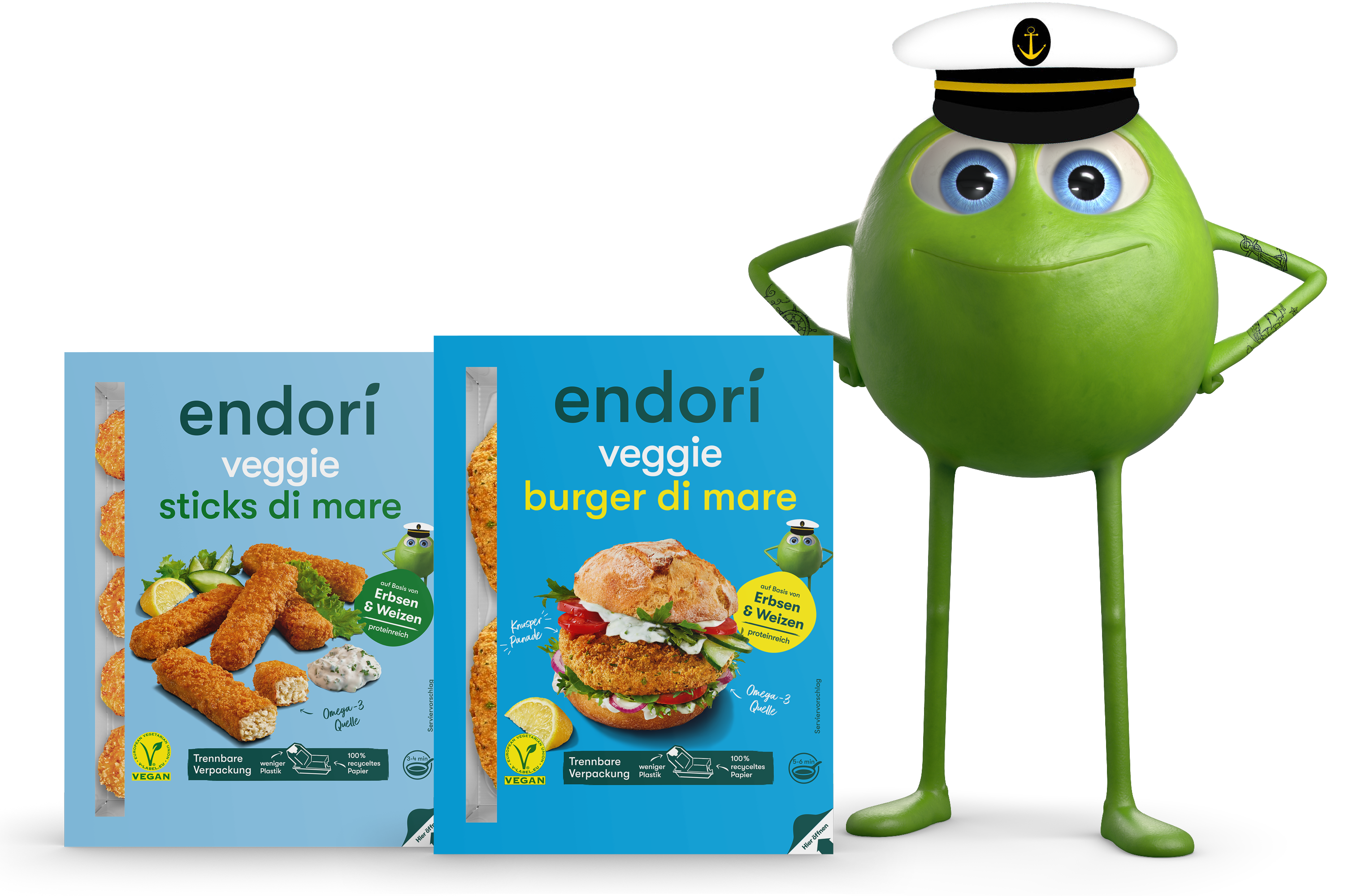 endori Erbse mit veggie sticks und burger di mare endori Erbse mit veggie sticks und burger di mare