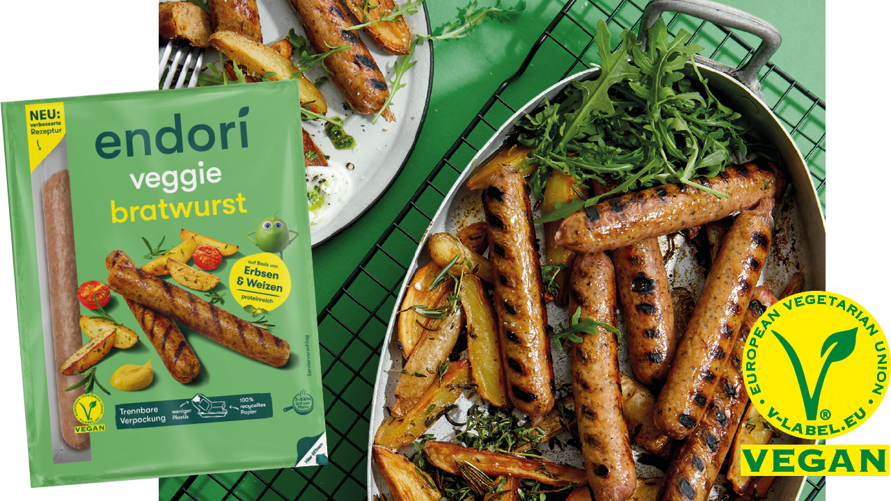endori veggie bratwurst Bratwurstpfanne endori veggie bratwurst Bratwurstpfanne