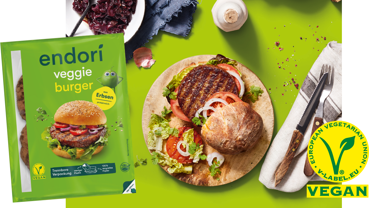 endori veggie burger Serviervorschlag endori veggie burger Serviervorschlag