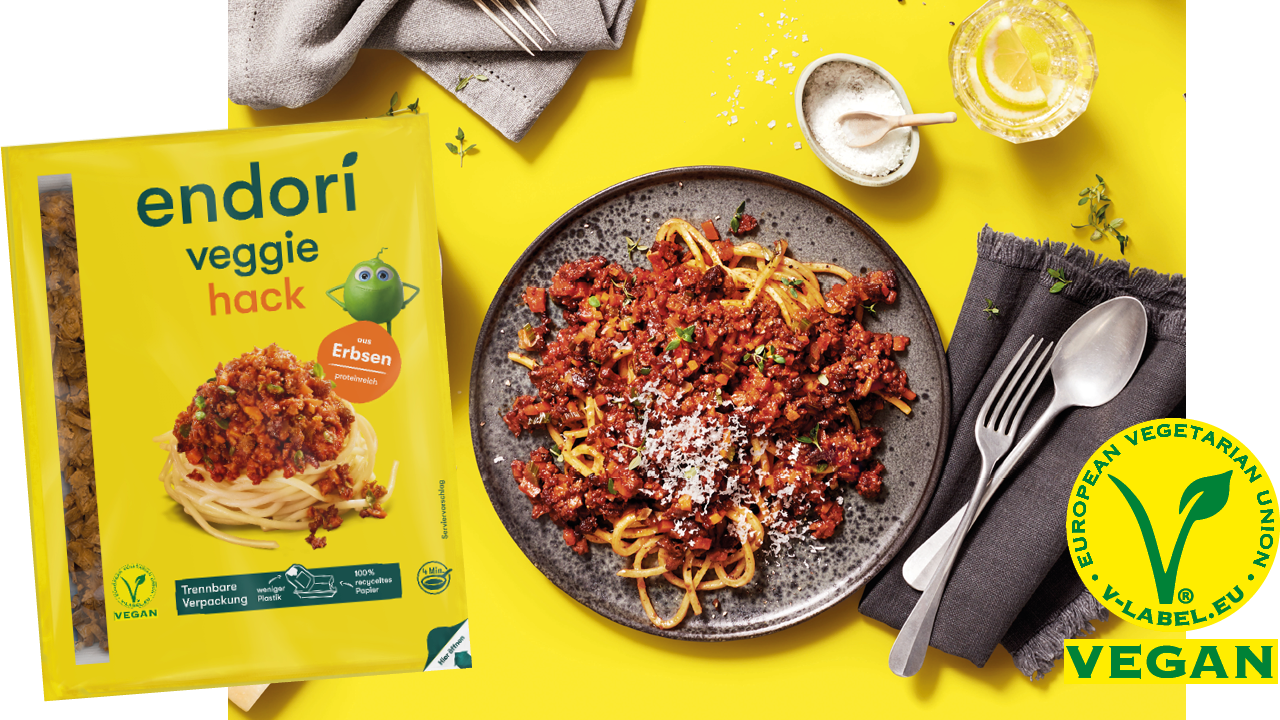 Bolognese mit endori veggie hack Bolognese mit endori veggie hack