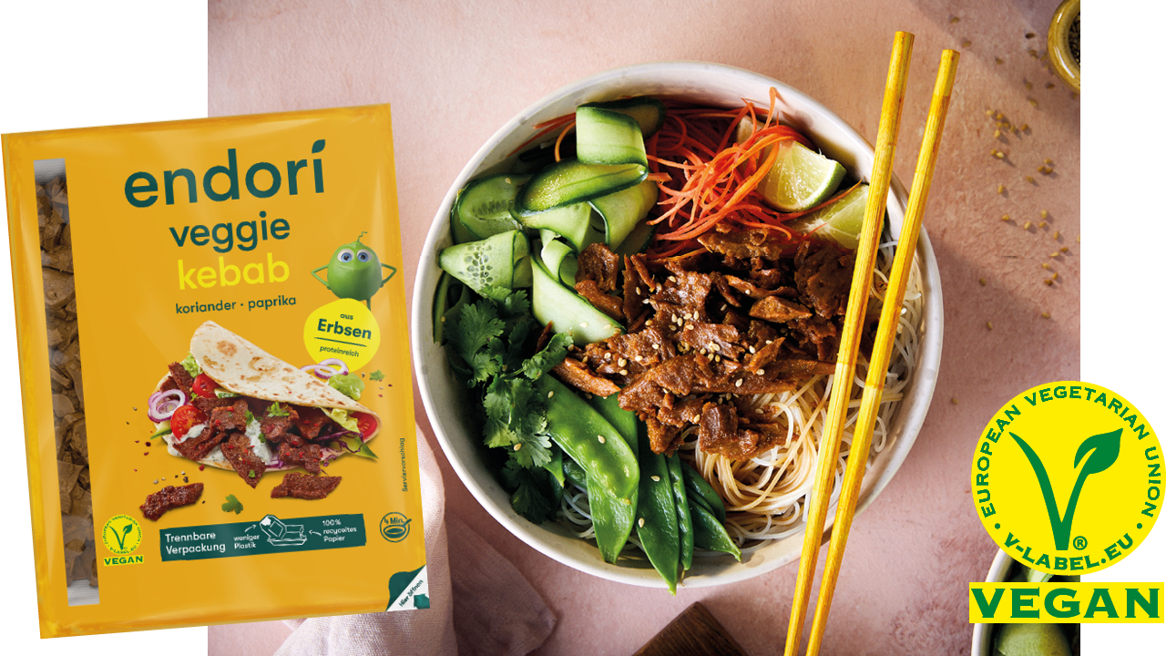 endori veggie kebab koriander paprika Serviervorschlag endori veggie kebab koriander paprika Serviervorschlag