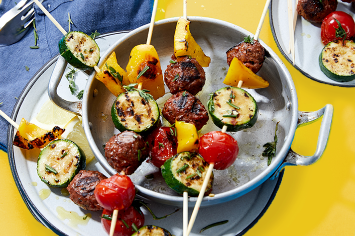 Gemüsespieße mit endori veggie balls Gemüsespieße mit endori veggie balls