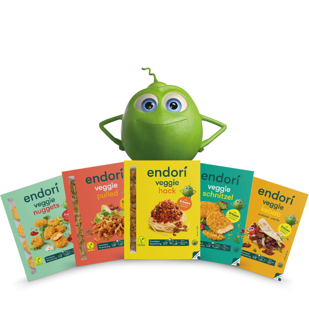 endori veggie Produkte mit endori Erbse endori veggie Produkte mit endori Erbse