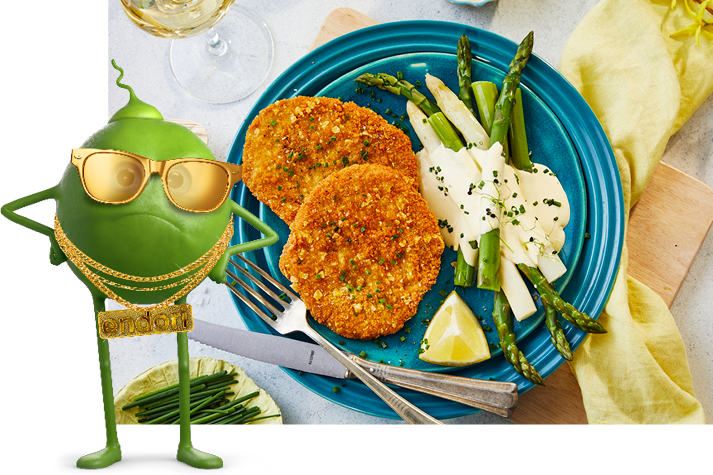endori Erbse und veggie schnitzel endori Erbse und veggie schnitzel