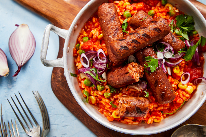 Djuvec Reis mit endori veggie cevapcici Djuvec Reis mit endori veggie cevapcici