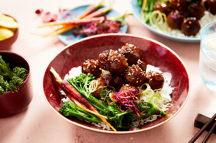 Korean Meatballs mit endori veggie balls Korean Meatballs mit endori veggie balls