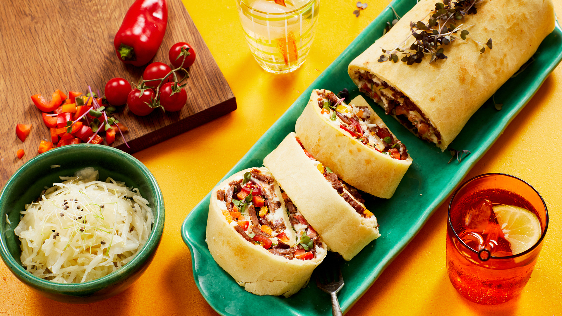 Gemüse wrap mit veggie endori kebab koriander paprika